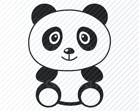 Baby Panda Svg Files Vector Images Clipart Panda Bear Svg Etsy