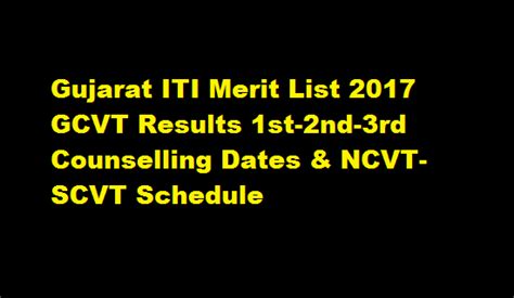 Gujarat Iti Merit List 2022 Gcvt Results 1st 2nd 3rd Counselling Dates