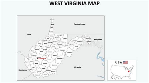 West Virginia Map Political Map Of West Virginia With Boundaries In
