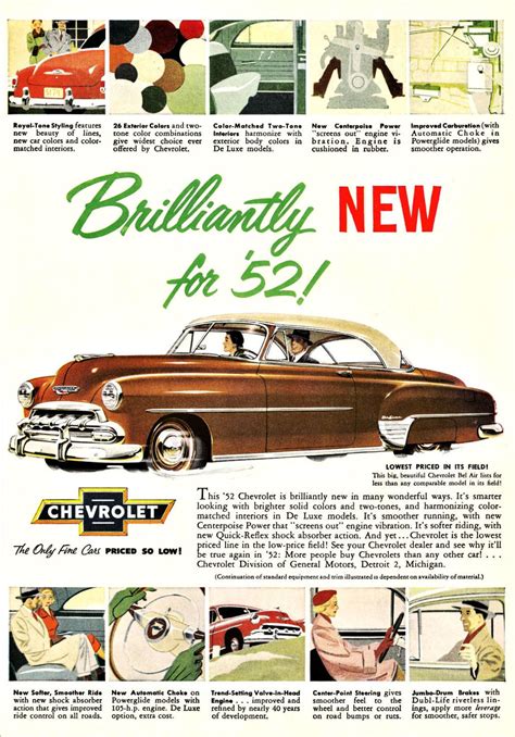 ~ ~1952 chevrolet~ ~ chevrolet automobile advertising car ads