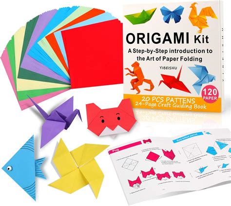 Yibeishu Origami Paper Kit With Instructions Book 20 Easy Origami