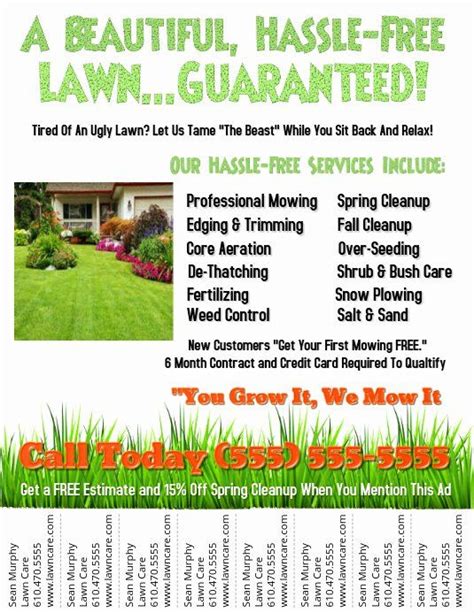 As a lawn care service provider, one of the most important admin tasks that you have is to provide clear, timely, and accurate estimates to your clients. Lawn Care Flyer Template Elegant Lawn Service Template ...