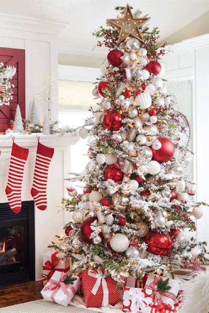 Red And White Christmas Tree Ribbon Ideas Christmas Tree Ribbons Ideas