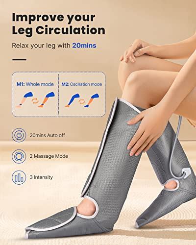 Renpho Leg Compression Massager For Circulation And Relaxation Rechargeable Air Compression