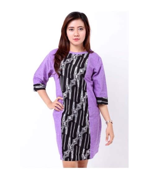 10 Model Dress Batik Kombinasi Brokat terbaru 2018