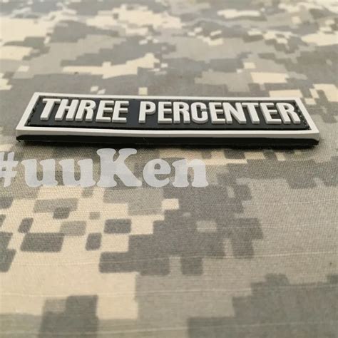 Three Percenter Pvc Morale Patches Military Tactical Airsoft Three