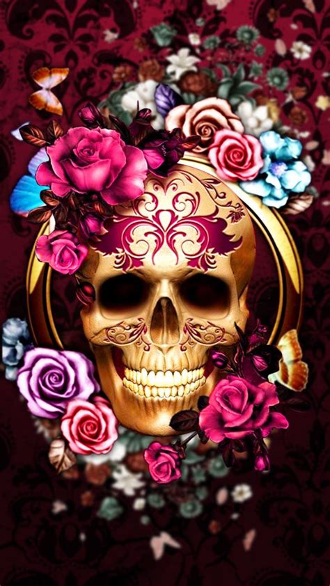 Skull Rose Wallpapers Wallpaper Cave