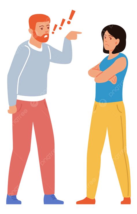 Angry Man Yelling At Woman Woman Arguing Hate PNG And Vector With Transparent Background For