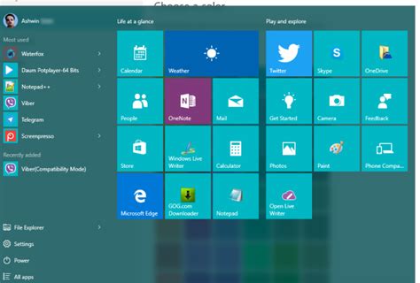 How To Change The Color Of The Start Menu And Taskbar In Windows 10