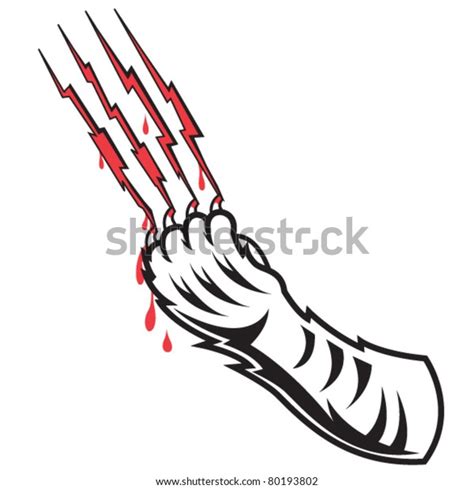 Tiger Claw Scratching Leaving Claw Mark Stock Vector Royalty Free