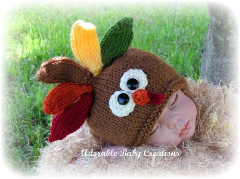 Baby Turkey Hat Handmade Knitted Photo Prop Fall Thanksgiving