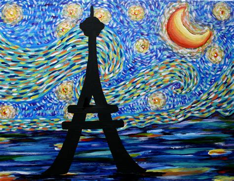 Starry Night In Paris Pinots Palette Painting