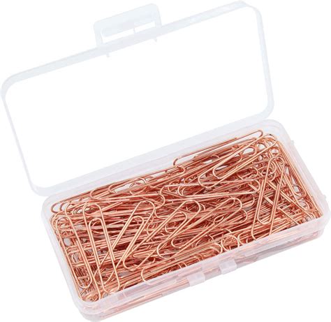 Okvgo Pcs Mm Metal Paper Clips With Plastic Box Of Paper Clamps For Office Stationery Rose