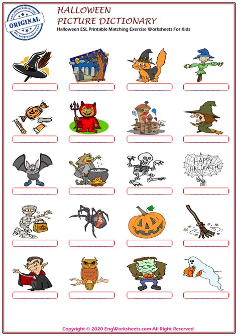 Halloween Printable English Esl Vocabulary Worksheets Engworksheets