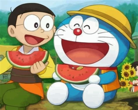 Nobita And Doraemon Eating Paint By Number Numeral Paint