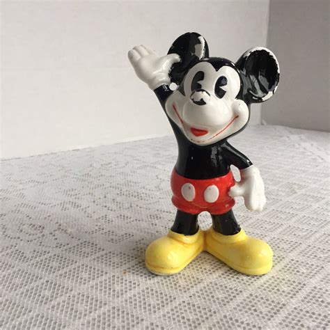Mickey Mouse Figurine Vintage Disney Productions Knick Knack Etsy