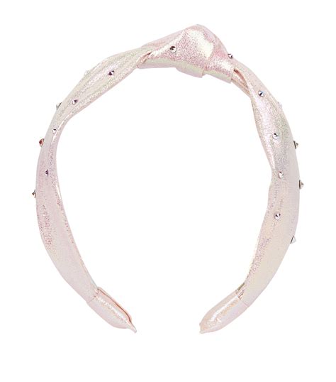 bari lynn pink iridescent embellished knot headband harrods uk