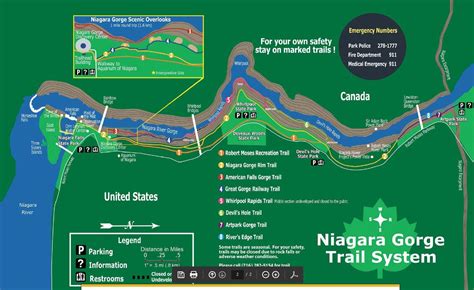 Niagara Gorge Hiking Trail Map Niagara Falls Vacation Niagara