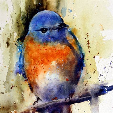 Eastern Bluebird Watercolor Bird Art Print By Dean Crouser