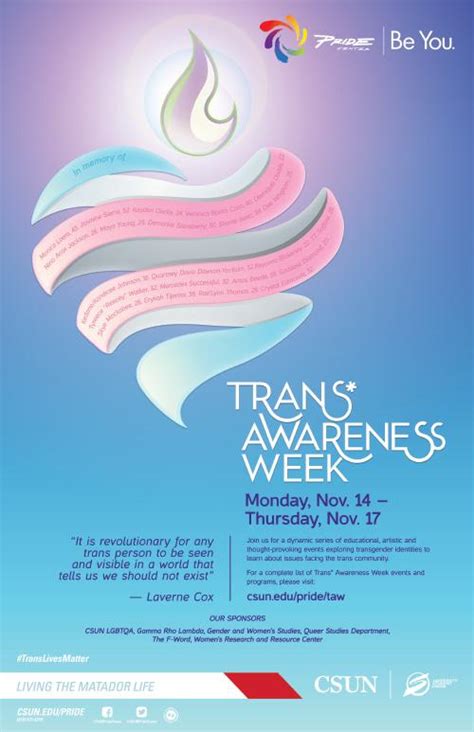 Trans Awareness Week Transgender Remembrance Ceremony California