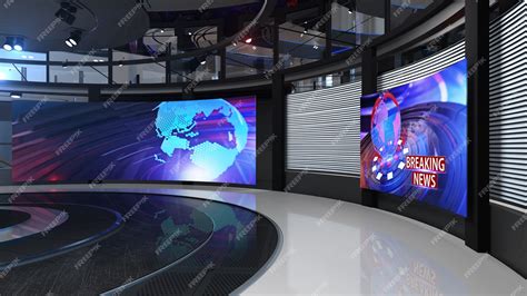 Cenário De Notícias Do Estúdio De Tv Virtual 3d Para Programas De Tv Tv