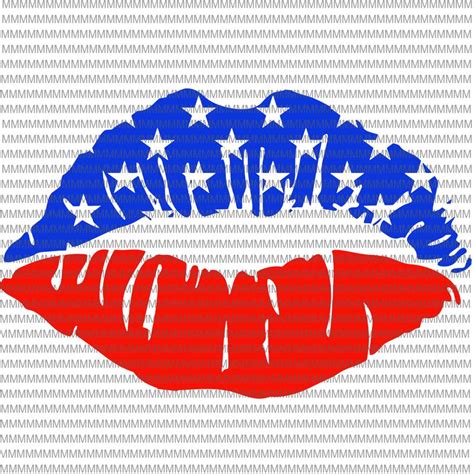 4th of July svg, USA lips Kiss svg, Fourth of July SVG, lips kiss 4th