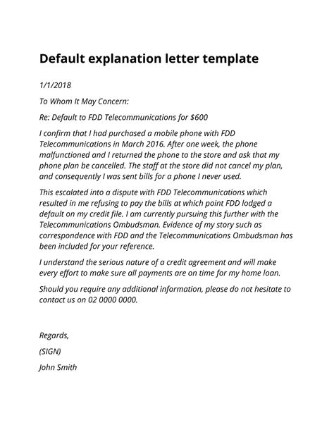 Sample Letter Of Derogatory Credit Explanation