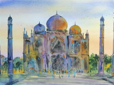 Items Similar To Free Shipping India Taj Mahal Original Watercolor