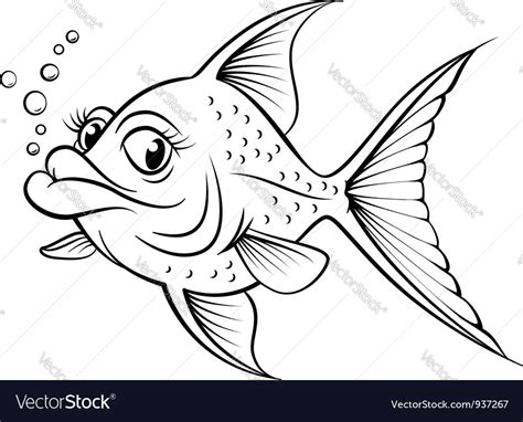Cartoon Drawing Fish Royalty Free Vector Image