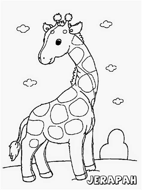 Disamping mudah untuk dikerjakan, kegiatan ini cukup menyenangkan. Gambar Mewarnai Anak Binatang Lucu | Anak Cemerlang | Giraffe coloring pages, Giraffe colors ...