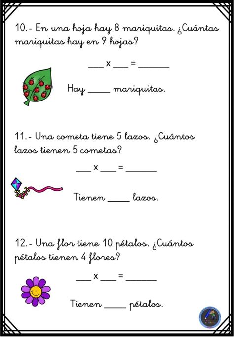 Problemas Matemáticos De Sencillas Multiplicaciones Imagenes Educativas