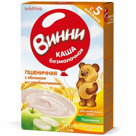 Каша Винни безмолочная пшеница-яблоко 200г 5месяцев - купить в интернет Картинка - Каша Винни безмолочная пшеница-яблоко 200г 5месяцев - купить в интернет