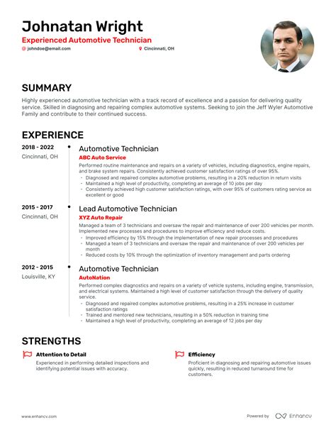 5 Automotive Technician Resume Examples And Guide For 2024