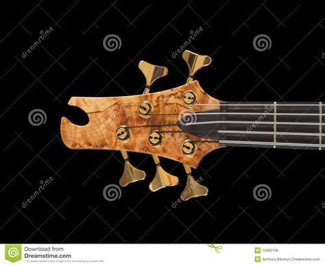 Patterned Wood Bass Guitar Headstock Black Stock Photo Image Of