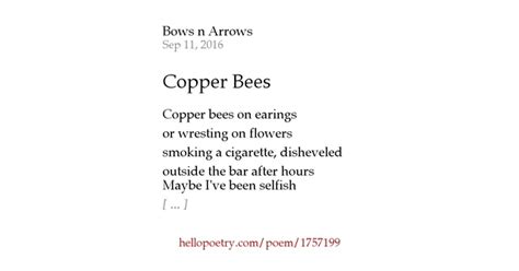 Copper Bees By Bows N Arrows Hello Poetry