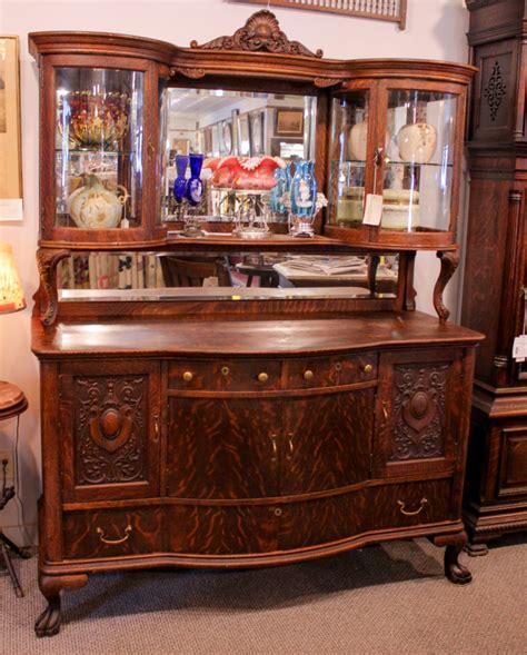 Bargain Johns Antiques Antique Oak Sideboard Buffet With Fancy Curio