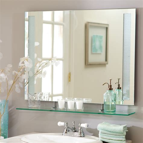 Update your bathroom with a new bathroom vanity mirror. Large 31.5 x 23.6" Rectangular Frameless Amyrilla With ...