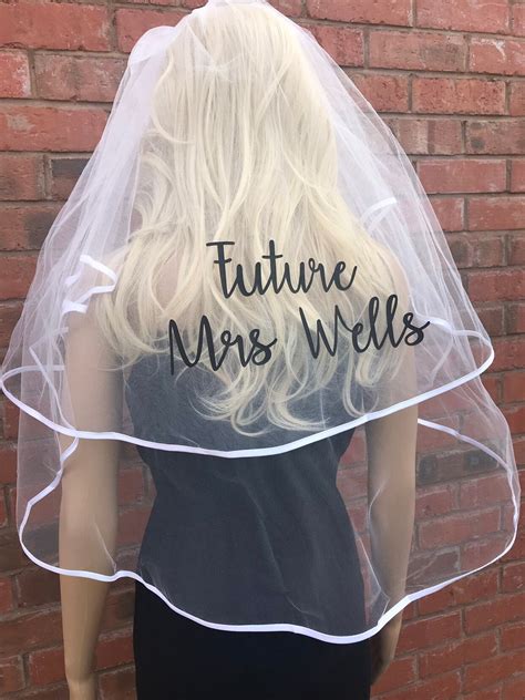 Personalised Veil Hen Party Bride To Be Black Wording Etsy