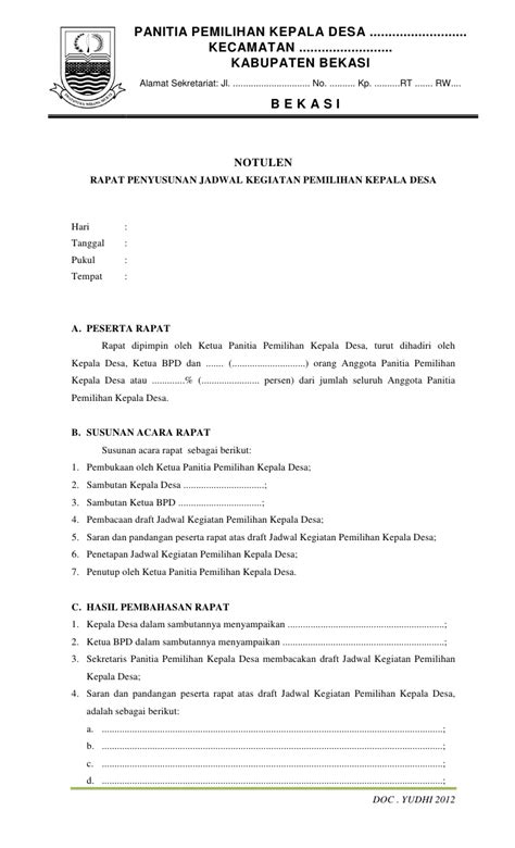 Peraturan menteri pendidikan nasional nomor 12 tahun 2009 tanggal 4 maret 2009, tentang petunjuk teknis pengisian akreditasi smp / mts 2. 15 Contoh Notulen Rapat Desa, Dinas, Perusahaan, Sekolah Dll