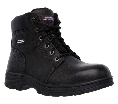 Skechers Safety Work Boot Steel Toe 77009ec Blk Black Boots