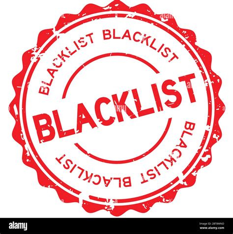 Grunge Red Blacklist Word Round Rubber Seal Stamp On White Background