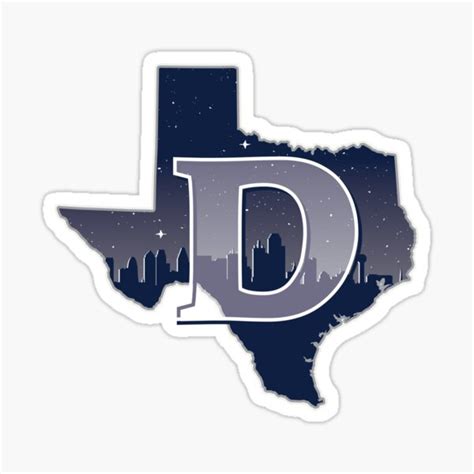 Dallas Texas State Outline Mavericks Cowboys Stars Sticker By
