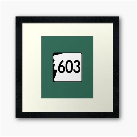 603 Area Code Framed Prints Redbubble