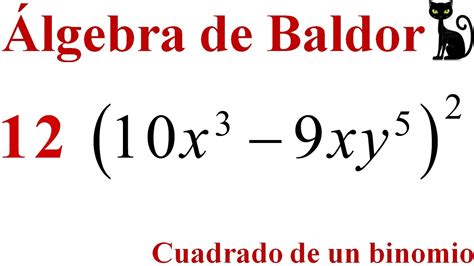 Productos Notables Cuadrado De La Diferencia De Dos Cantidades Baldor