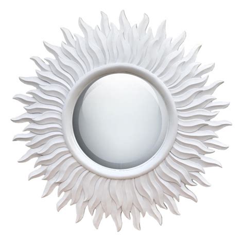 White Round Sunburst Mirror Forever Furnishings