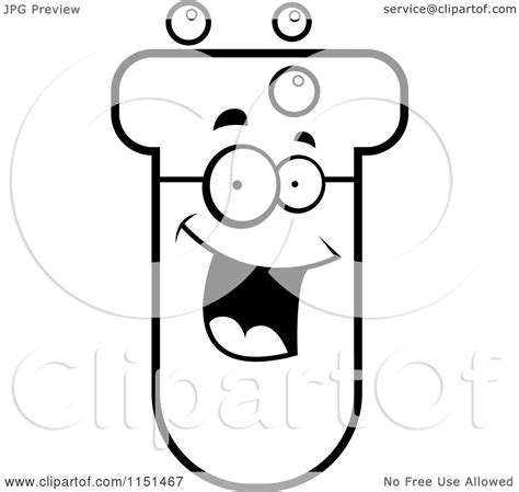 Download transparent test tube png for free on pngkey.com. Cartoon Clipart Of A Black And White Happy Test Tube ...