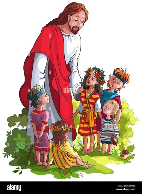 Jesus Mit Kindern Christliche Religion Abbildung Stockfoto Bild