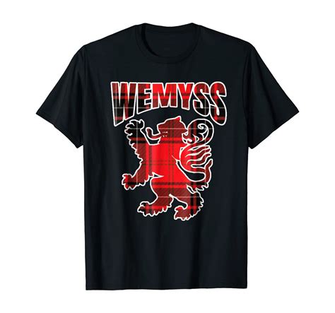 Wemyss Clan Kilt Tartan T Shirt Lion Namesake Scottish T