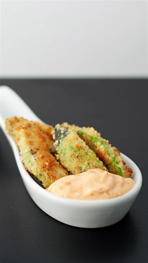 Avocado Fries With Spicy Roast Garlic Dip Bs In The Kitchen