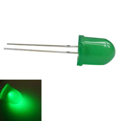 20pcs 10mm Green Diffused Led Light Lamp Bulb Emitting Diode 3v 20ma In